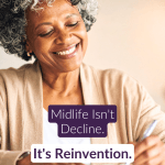 Confident woman in her 50s looking calm and free &mdash; positive mindset for menopause