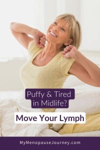 Pinterest pin showing how to boost the lymphatic system in menopause naturally &mdash; 9 gentle daily habits