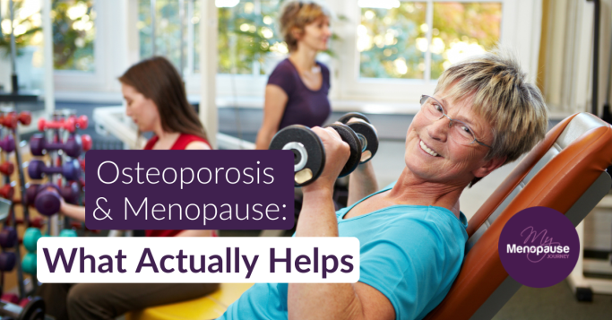 Midlife woman walking confidently outdoors — protecting bone health in menopause