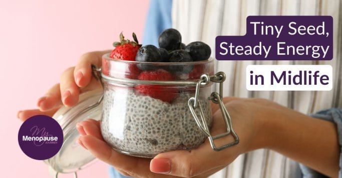 Chia pudding with berries in a glass jar — chia benefits for women