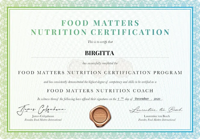 The Food Matters Nutrition Certification Program