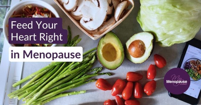 Midlife woman preparing colorful heart-healthy foods in her kitchen