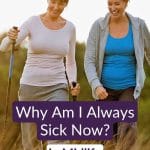 Pin on boosting your immune system after 50: friends Nordic walking in a sunny meadow