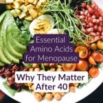 Bowl of protein-rich foods including eggs, greens and quinoa &mdash; best sources of essential amino acids for menopause