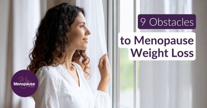 Midlife woman thinking through her menopause weight loss obstacles