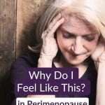 Worried woman with her head in her hands, feeling anxiety and depression in perimenopause
