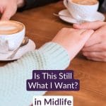 Woman in her fifties having coffee with her partner, wondering how perimenopause is changing their relationship