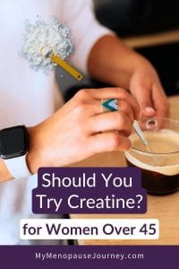 Pin explaining creatine benefits and myths for women in menopause